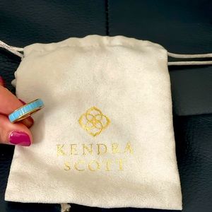 Beautiful Jack Gold Band Ring In Turquoise Crystal